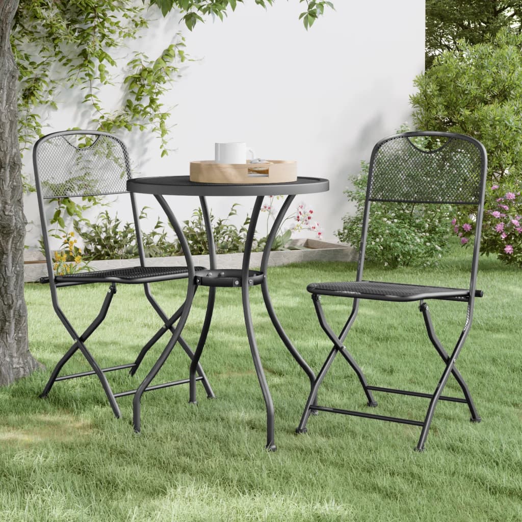 Set Mobilier Grădină, 5 Piese, Antracit, Plasă Metalică Extinsă