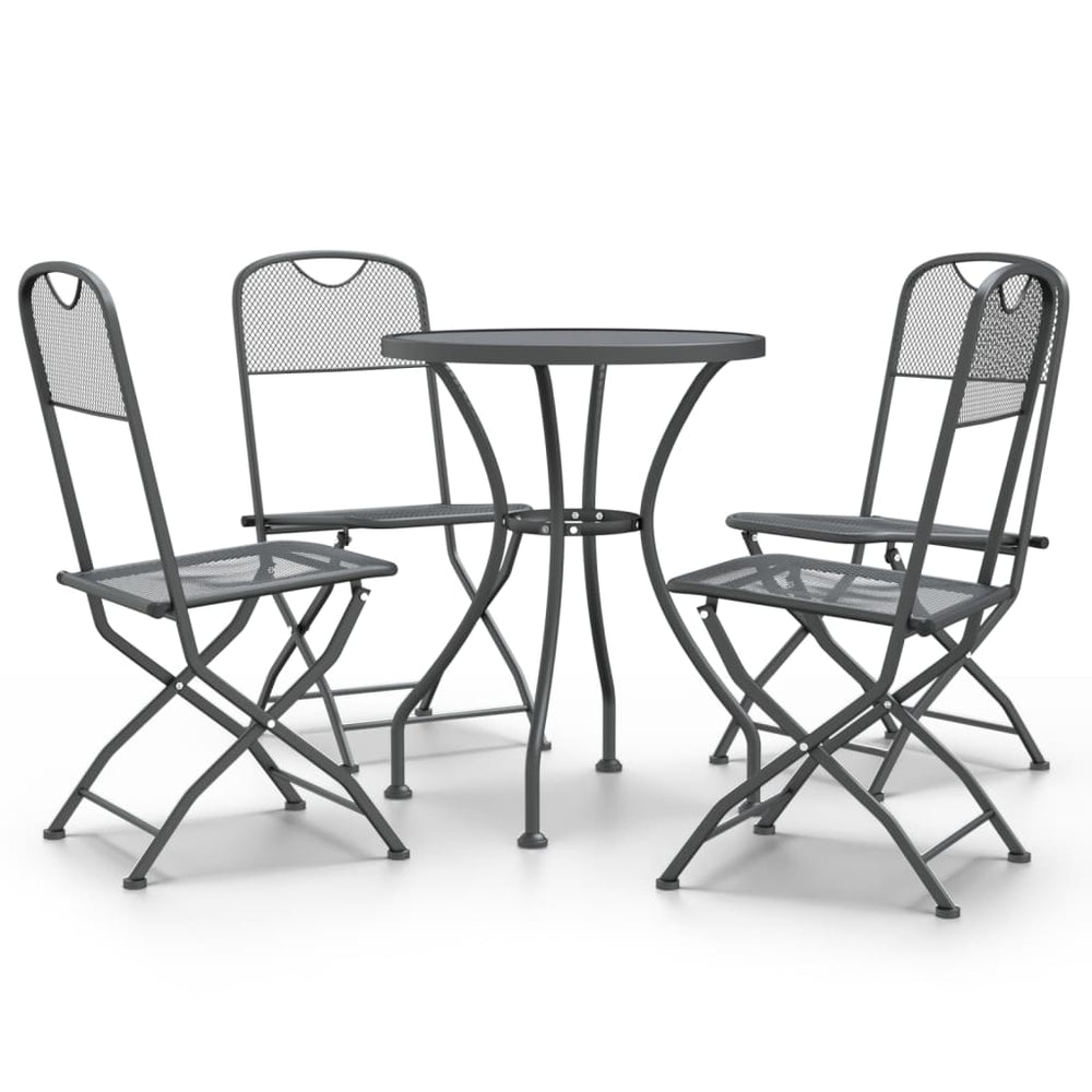 Set Mobilier Grădină, 5 Piese, Antracit, Plasă Metalică Extinsă
