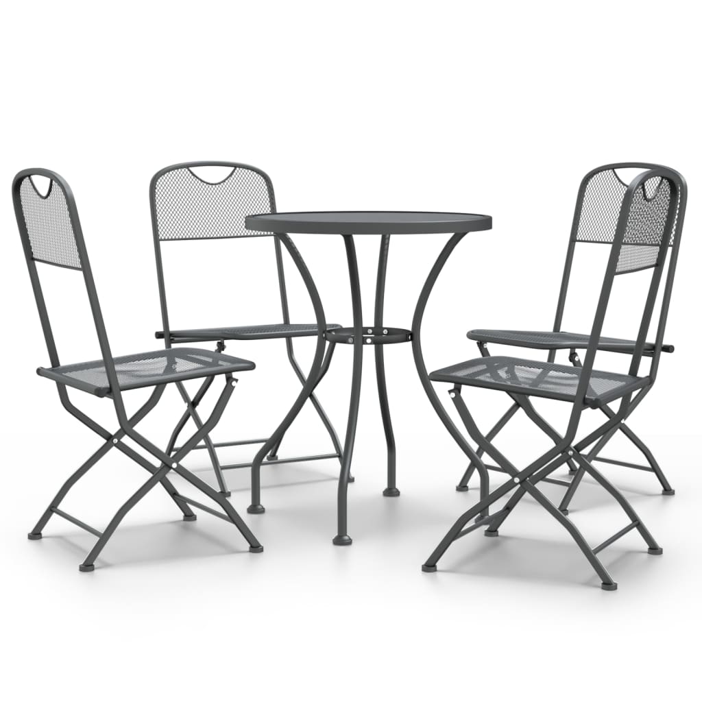 Set Mobilier Grădină, 5 Piese, Antracit, Plasă Metalică Extinsă