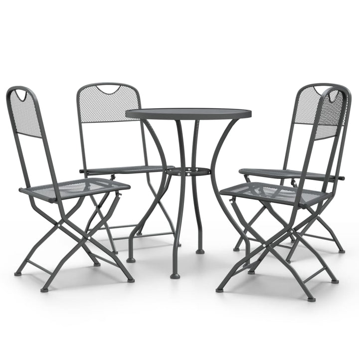 Set Mobilier Grădină, 5 Piese, Antracit, Plasă Metalică Extinsă