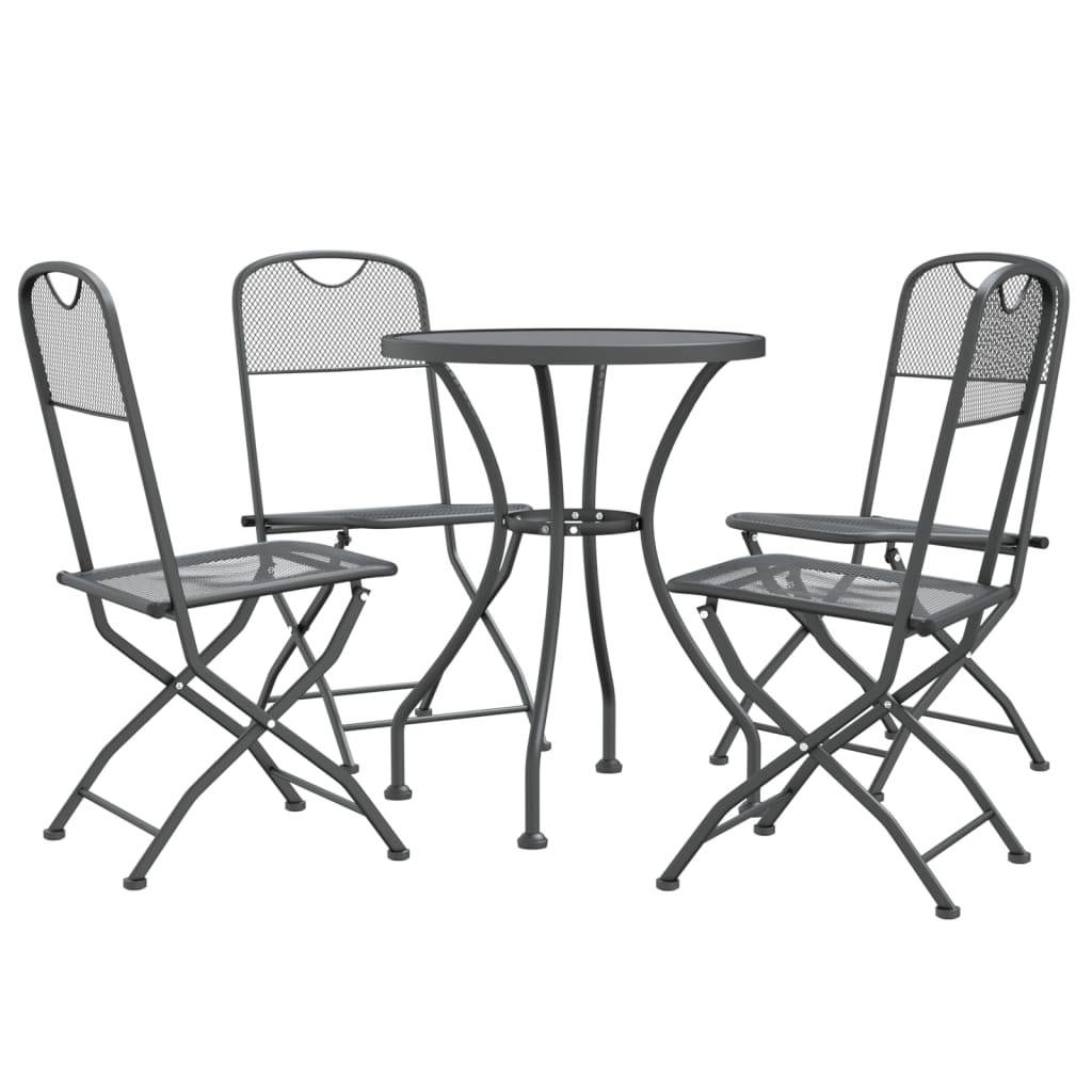 Set Mobilier Grădină, 5 Piese, Antracit, Plasă Metalică Extinsă