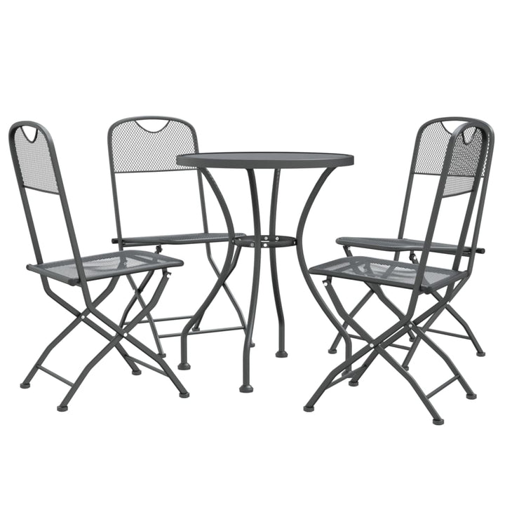 Set Mobilier Grădină, 5 Piese, Antracit, Plasă Metalică Extinsă