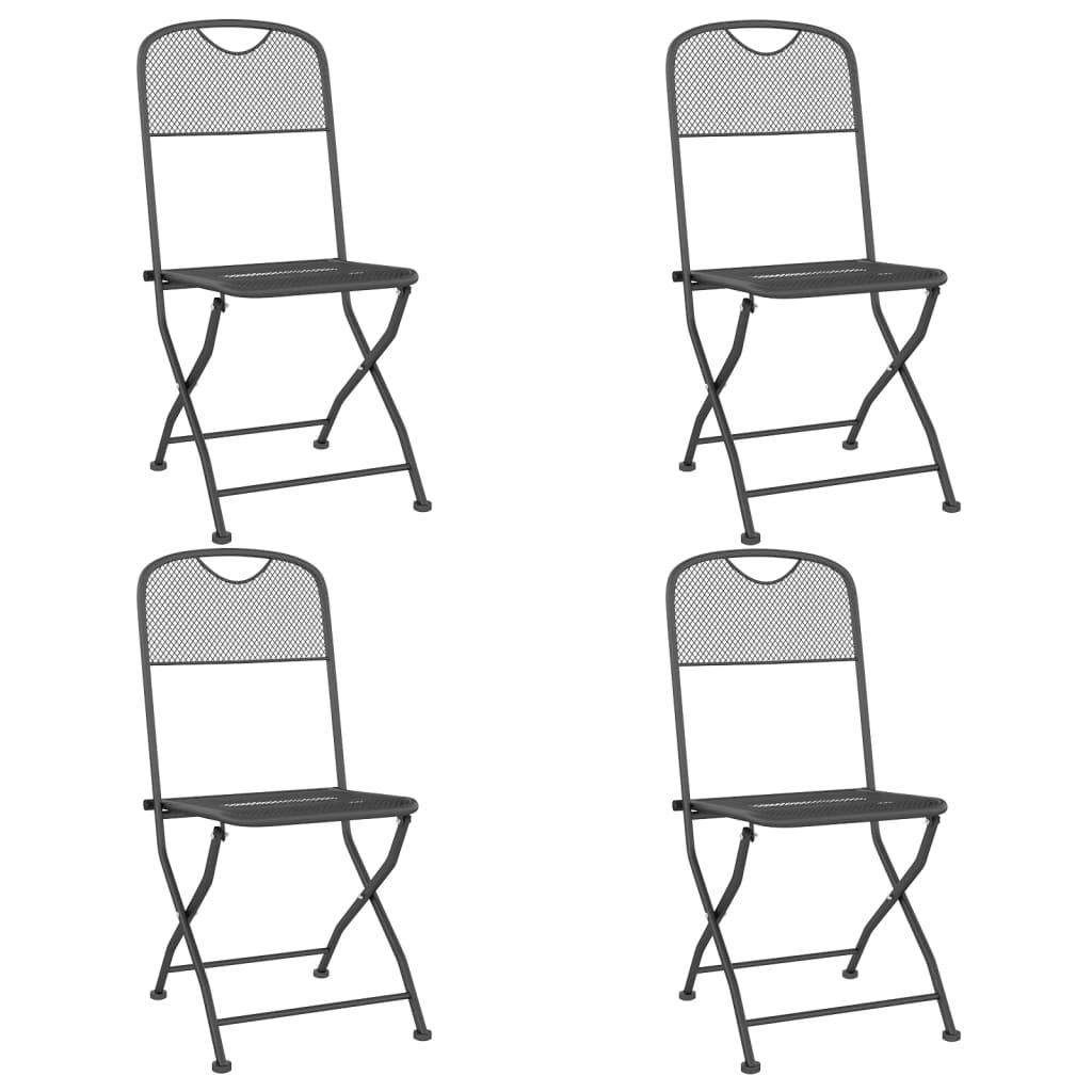 Set Mobilier Grădină, 5 Piese, Antracit, Plasă Metalică Extinsă