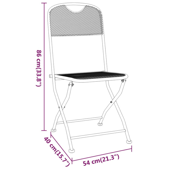 Set Mobilier Grădină, 5 Piese, Antracit, Plasă Metalică Extinsă