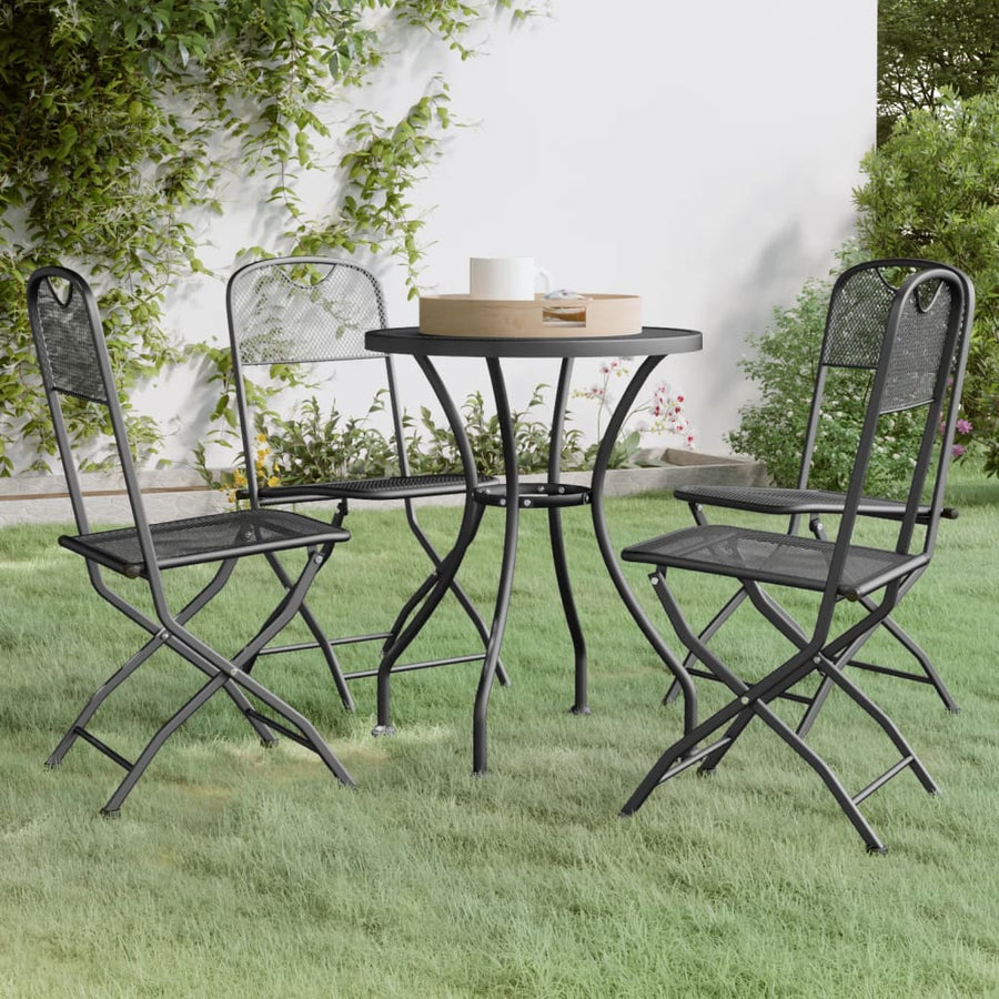 Set Mobilier Grădină, 5 Piese, Antracit, Plasă Metalică Extinsă