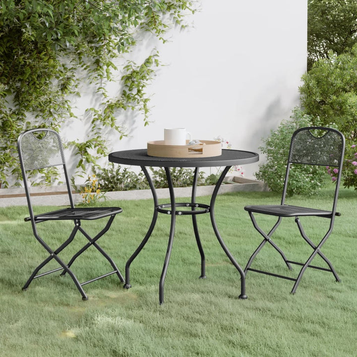 Set Mobilier Grădină, 5 Piese, Antracit, Plasă Metalică Extinsă