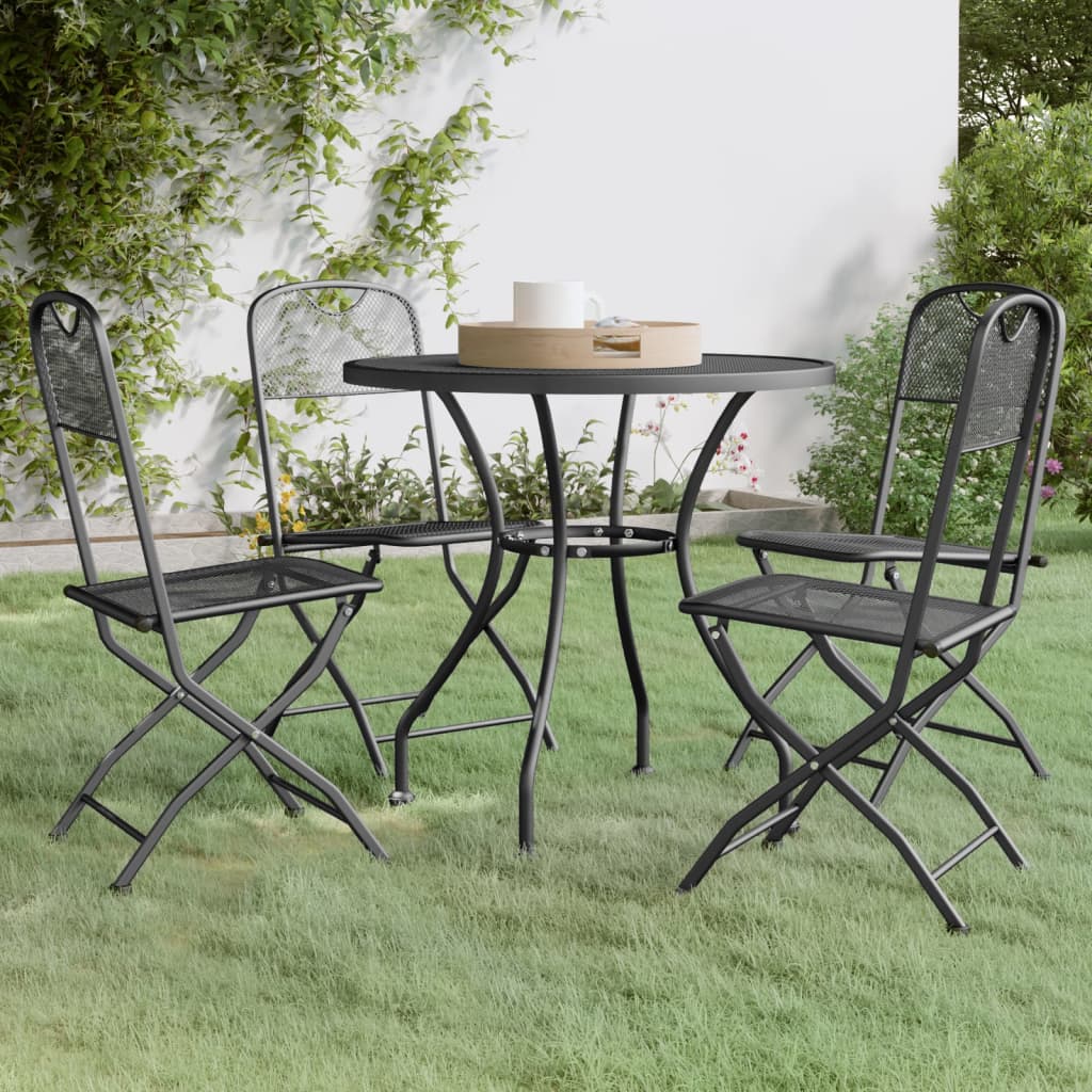 Set Mobilier Grădină, 5 Piese, Antracit, Plasă Metalică Extinsă
