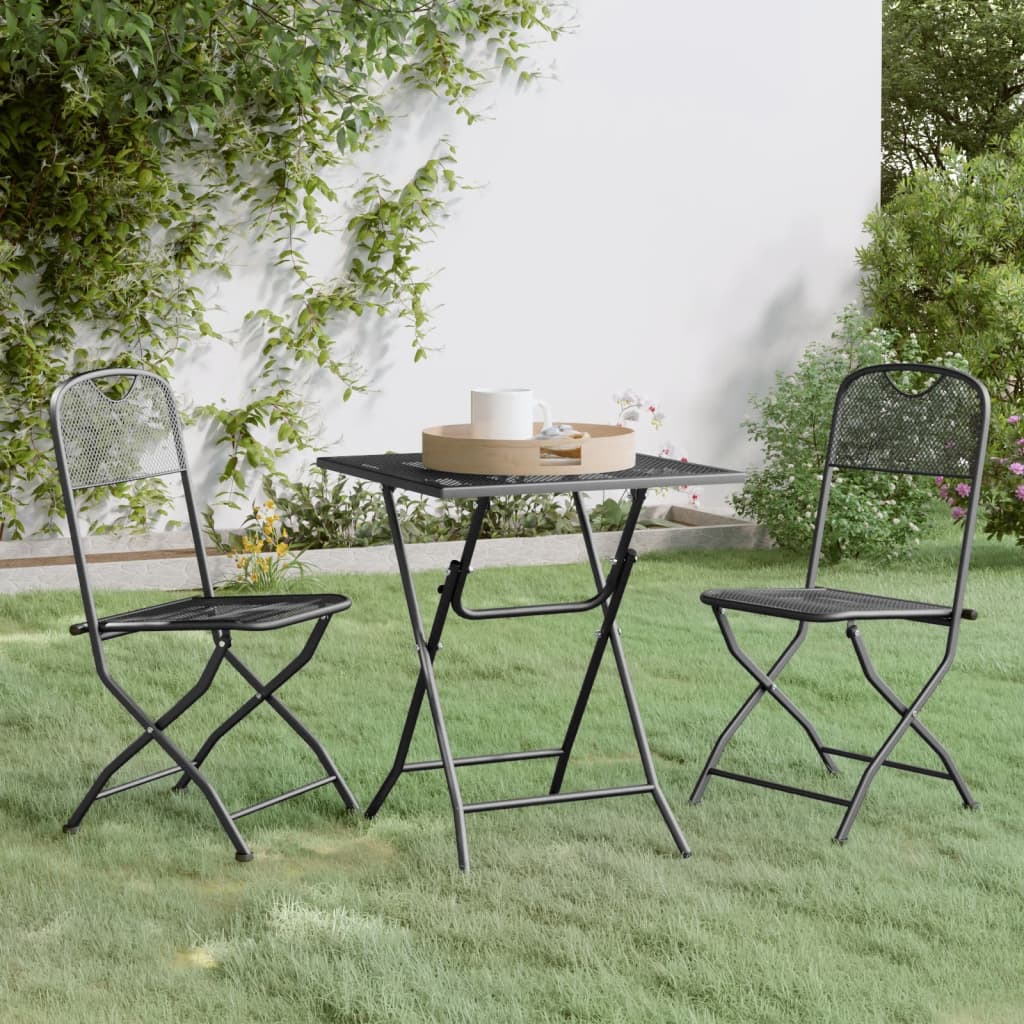Set Mobilier Grădină, 5 Piese, Antracit, Plasă Metalică Extinsă