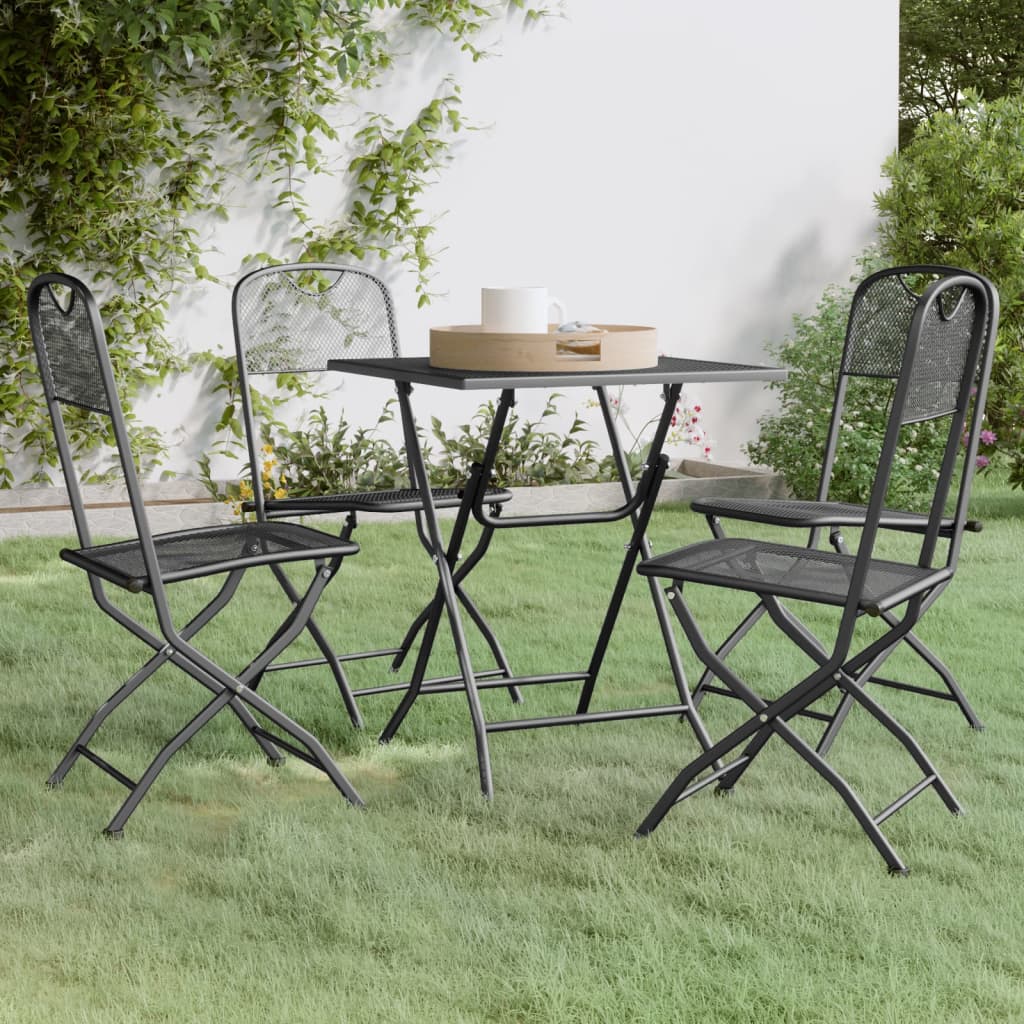Set Mobilier Grădină, 5 Piese, Antracit, Plasă Metalică Extinsă