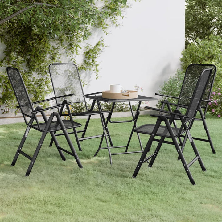 Set Mobilier Grădină 3 Piese Antracit Plasă Metalică Expandată