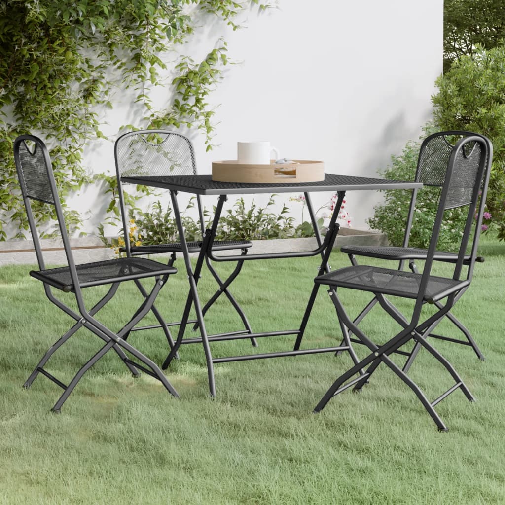 Set Mobilier Grădină, 5 Piese, Antracit, Plasă Metalică Extinsă