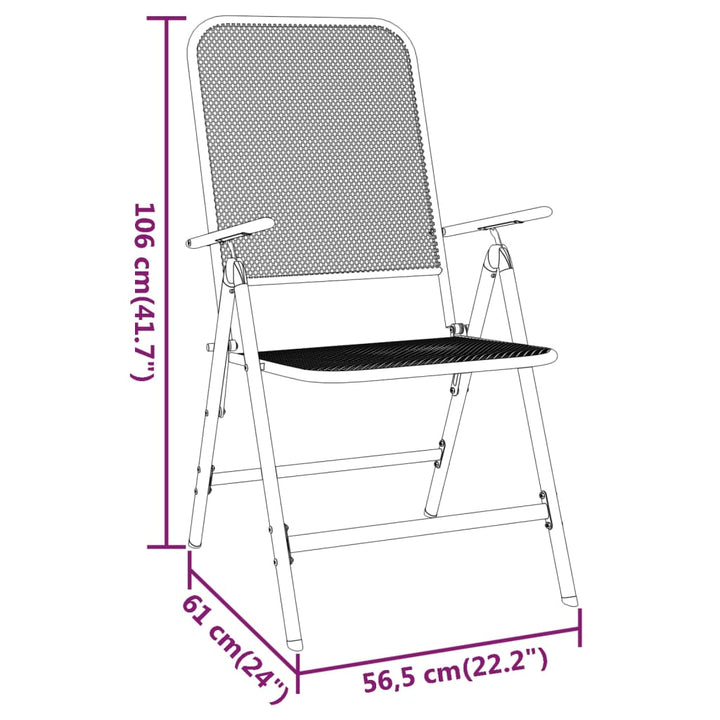 Set Mobilier Grădină 3 Piese Antracit Plasă Metalică Expandată