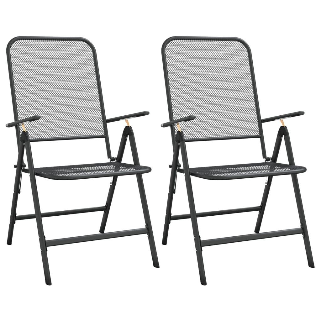 Set Mobilier Grădină 3 Piese Antracit Plasă Metalică Expandată