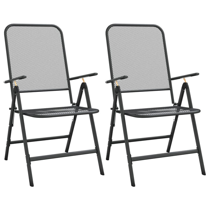 Set Mobilier Grădină 3 Piese Antracit Plasă Metalică Expandată