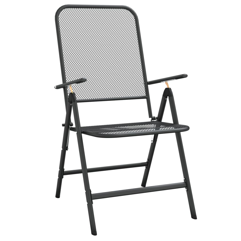 Set Mobilier Grădină 3 Piese Antracit Plasă Metalică Expandată