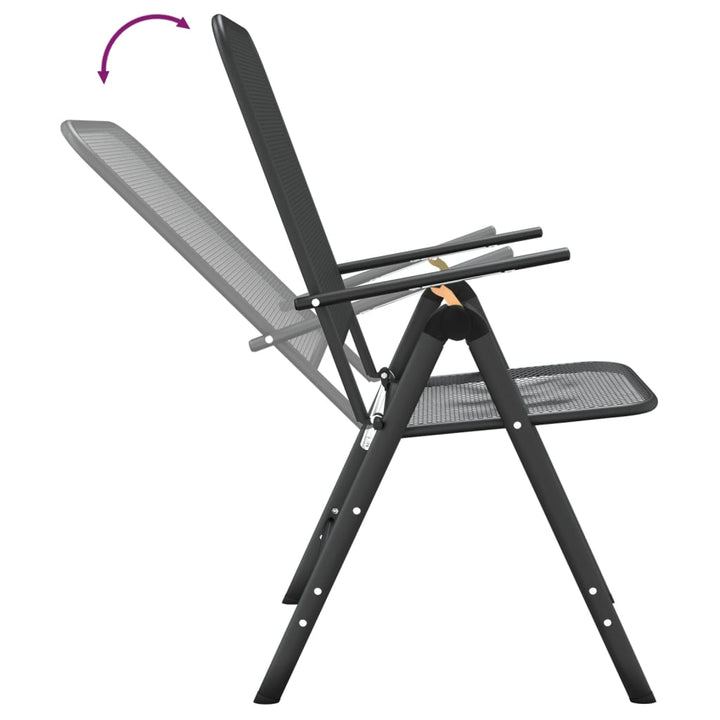 Set Mobilier Grădină 3 Piese Antracit Plasă Metalică Expandată