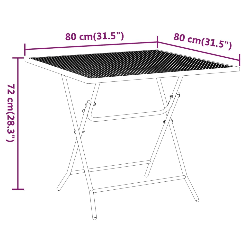 Set Mobilier Grădină 3 Piese Antracit Plasă Metalică Expandată