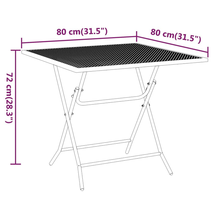 Set Mobilier Grădină 3 Piese Antracit Plasă Metalică Expandată