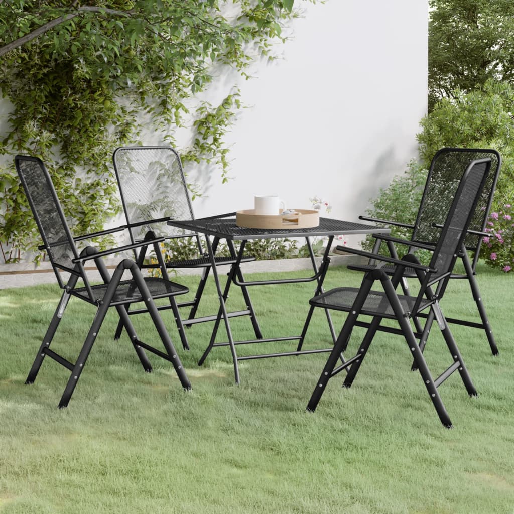 Set Mobilier Grădină 3 Piese Antracit Plasă Metalică Expandată