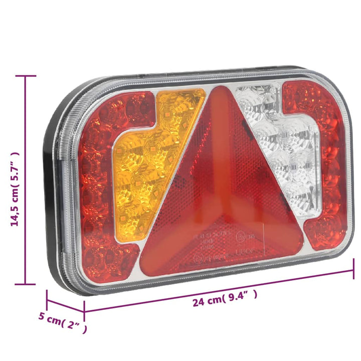 Lumini Pentru Remorcă, 2 Buc., Roșu, 12 V, 24X5X14,5 Cm