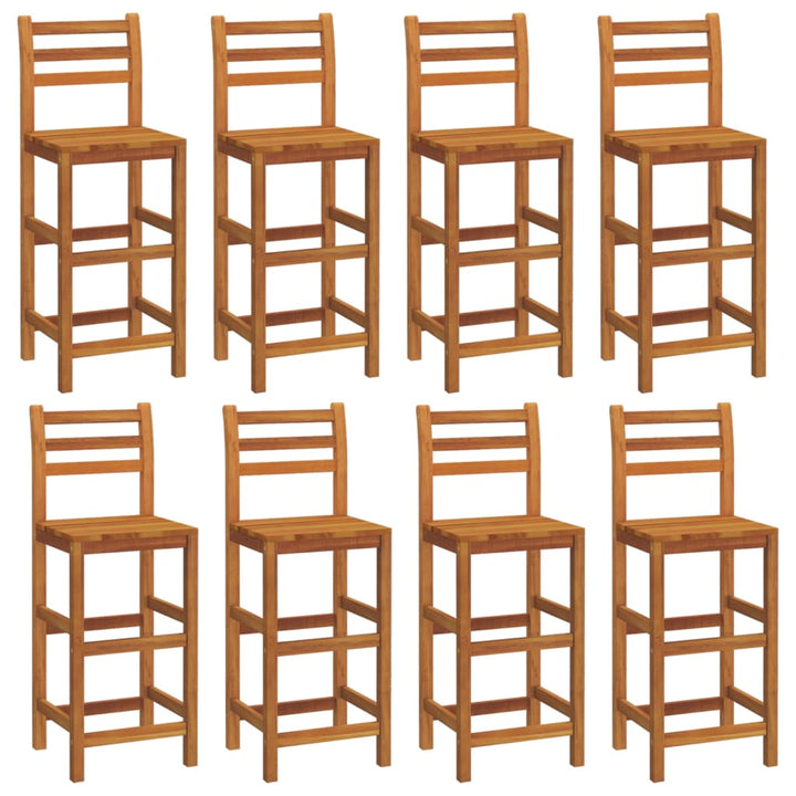 Taburete De Bar, 8 Buc., Lemn Masiv De Acacia