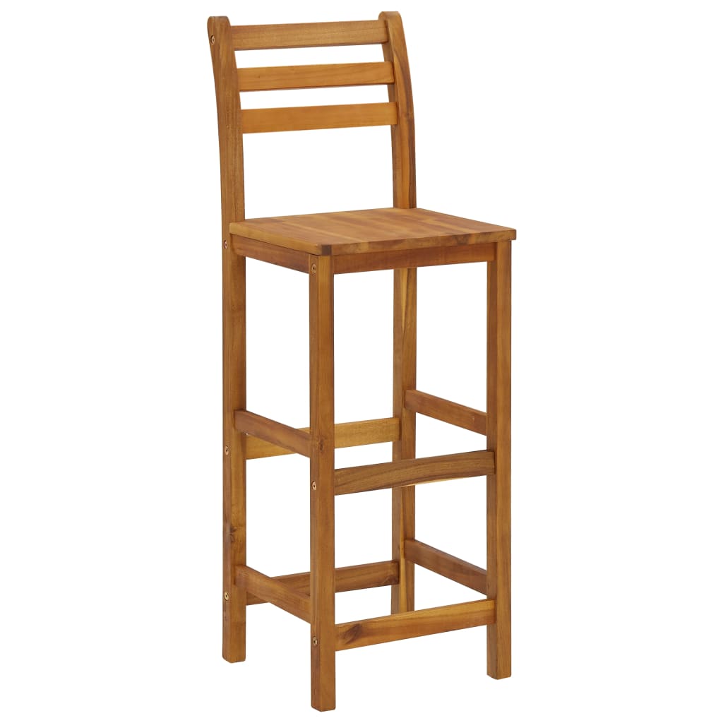 Taburete De Bar, 8 Buc., Lemn Masiv De Acacia