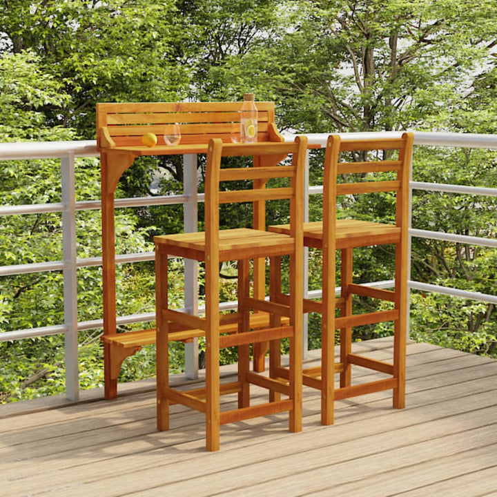 Set Mobilier De Bar De Balcon, 3 Piese, Lemn Masiv De Acacia