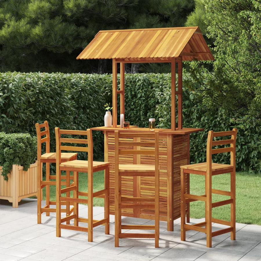 Set Mobilier De Bar De Grădină, 5 Piese, Lemn Masiv De Acacia