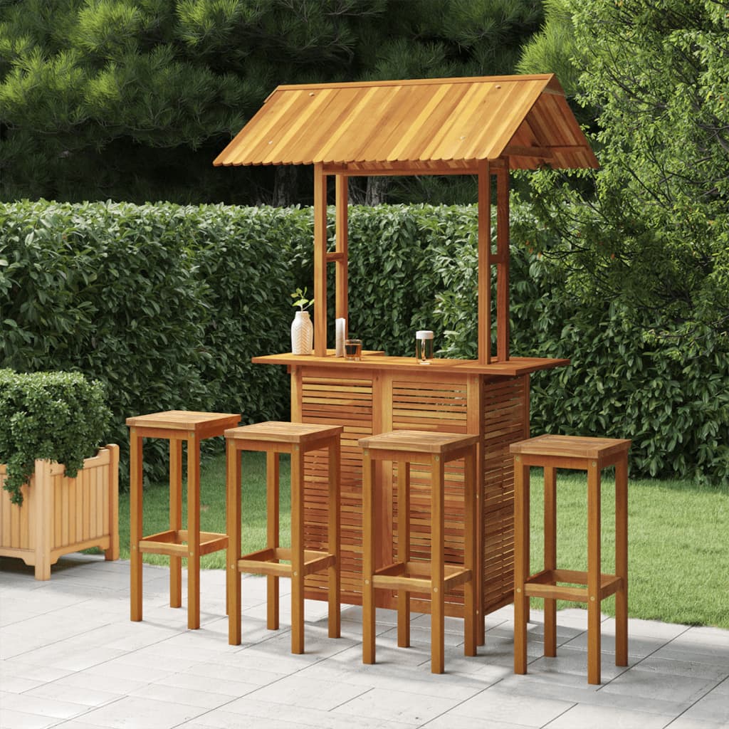 Set Mobilier De Bar De Grădină, 5 Piese, Lemn Masiv De Acacia