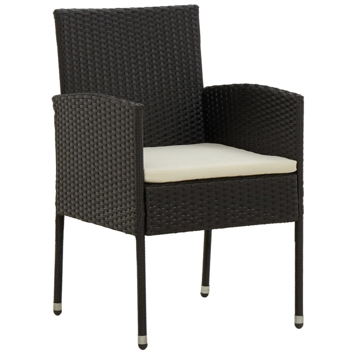 Set Mobilier De Exterior, 3 Piese, Negru, Poliratan
