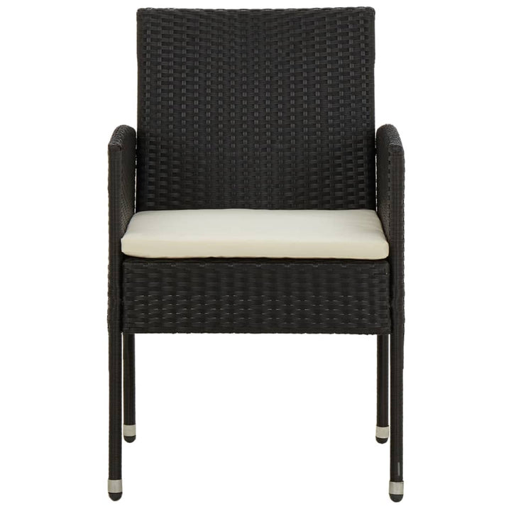 Set Mobilier De Exterior, 3 Piese, Negru, Poliratan
