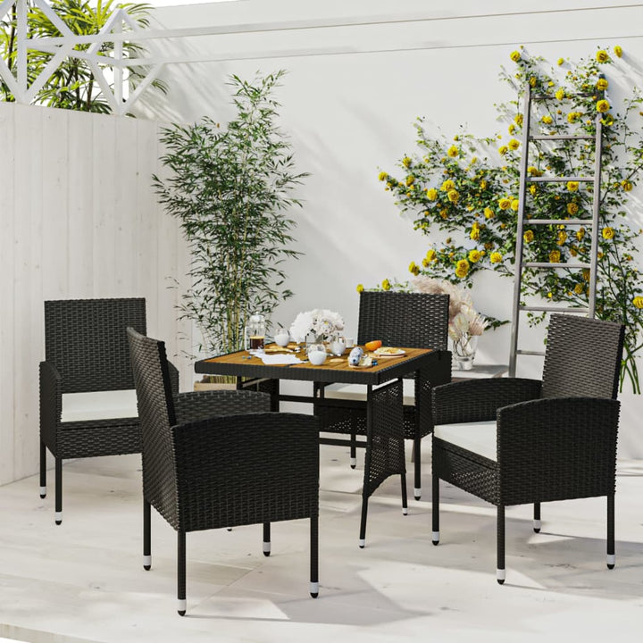 Set Mobilier De Exterior, 3 Piese, Negru, Poliratan