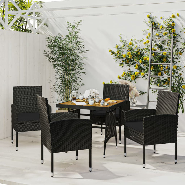 Set Mobilier De Exterior, 3 Piese, Negru, Poliratan