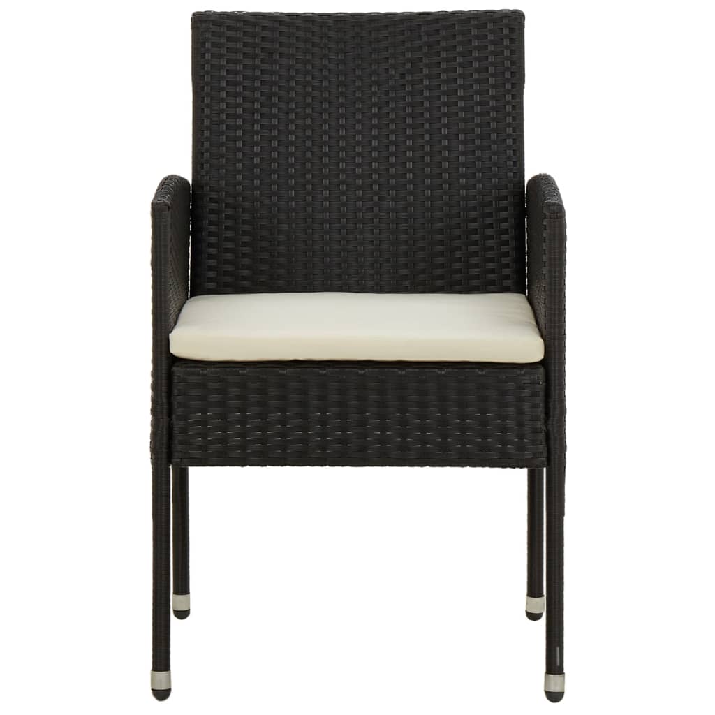 Set Mobilier De Exterior, 5 Piese, Negru, Poliratan