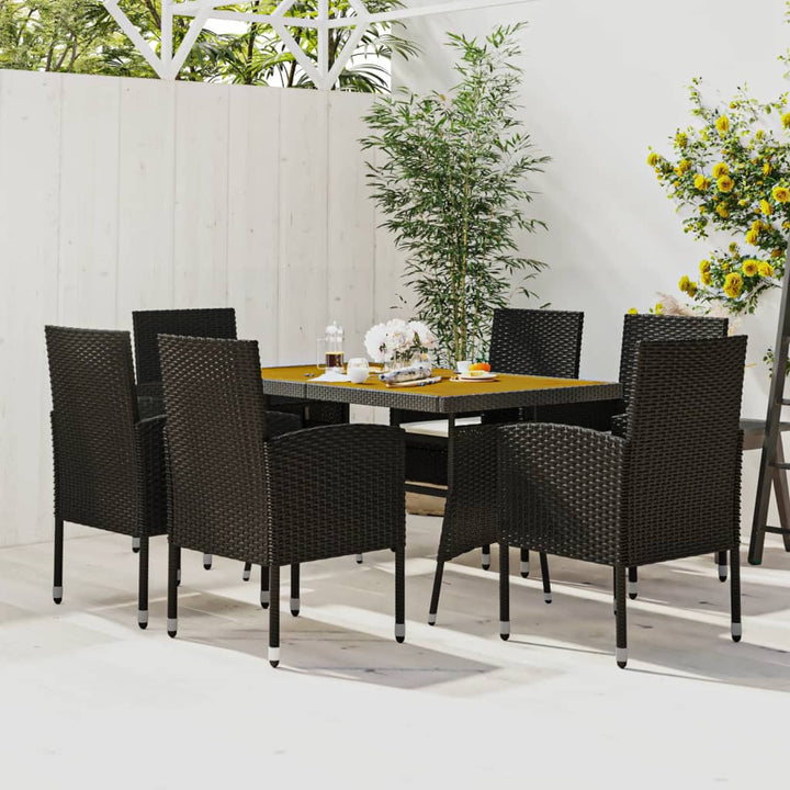 Set Mobilier De Exterior, 5 Piese, Negru, Poliratan