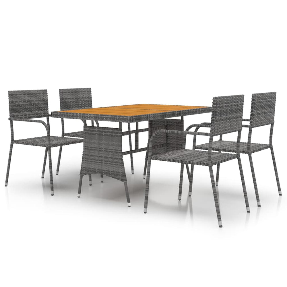 Set De Mobilier De Exterior, 5 Piese, , Poliratan