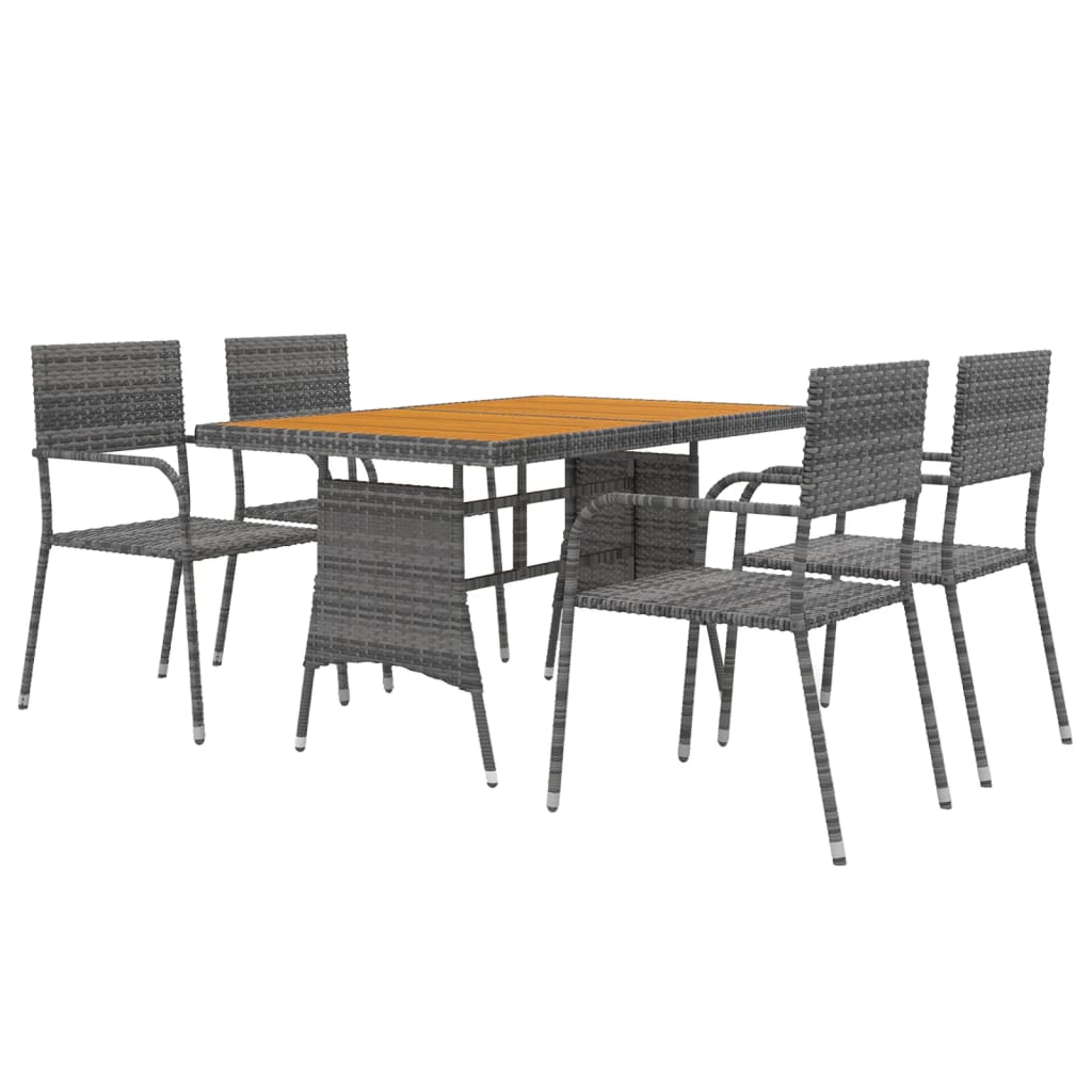 Set De Mobilier De Exterior, 5 Piese, , Poliratan