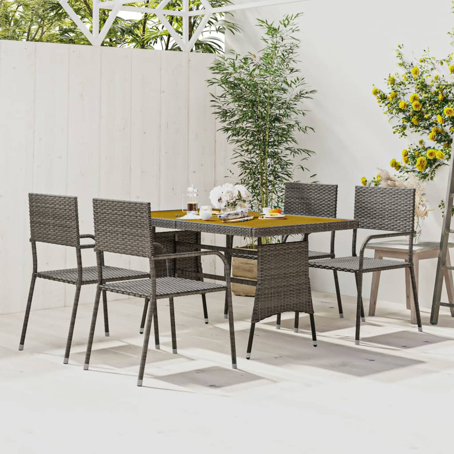 Set De Mobilier De Exterior, 5 Piese, , Poliratan