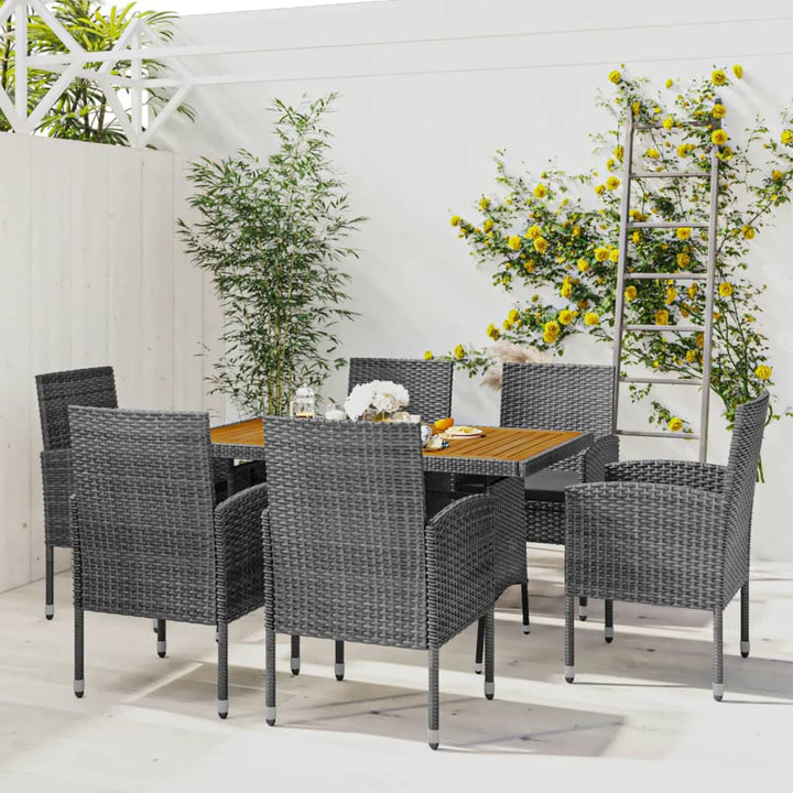 Set Mobilier De Exterior, 5 Piese, Negru, Poliratan