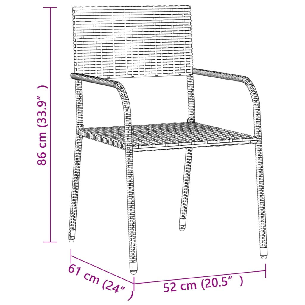 Set De Mobilier De Exterior, 9 Piese, , Poliratan