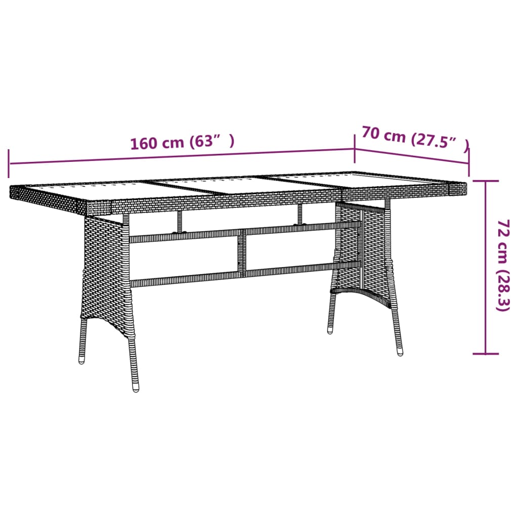 Set De Mobilier De Exterior, 9 Piese, , Poliratan
