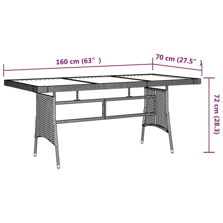 Set De Mobilier De Exterior, 9 Piese, , Poliratan