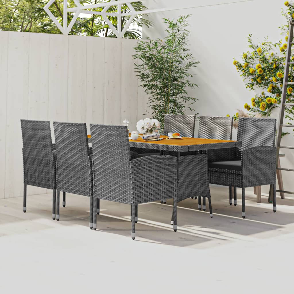 Set Mobilier De Exterior, 7 Piese, , Poliratan
