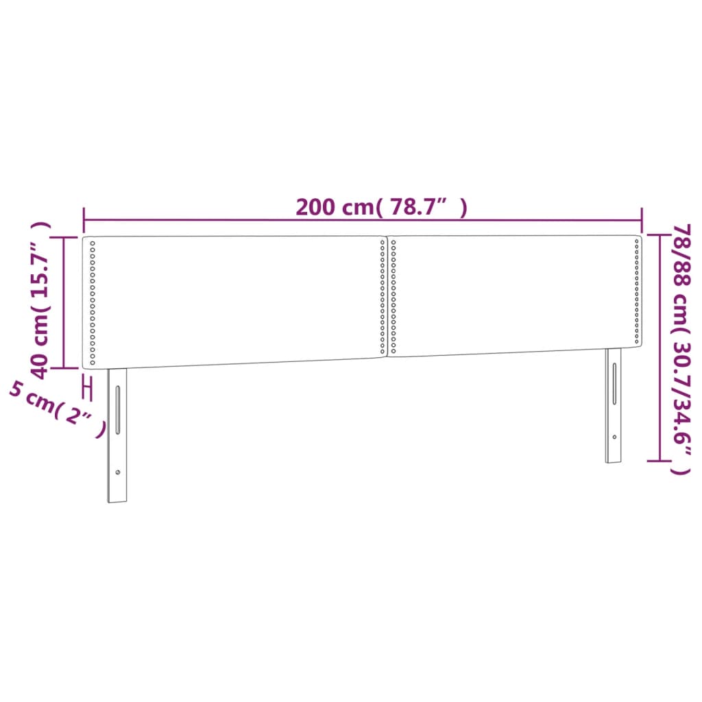 Tăblii De Pat, 2 Buc, , 100X5X78/88 Cm, Catifea