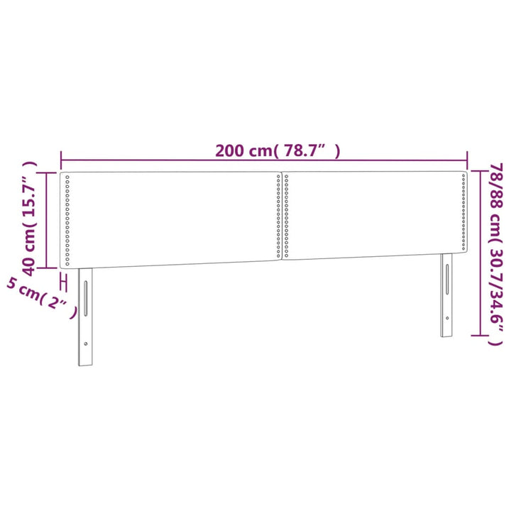 Tăblii De Pat, 2 Buc, , 100X5X78/88 Cm, Catifea