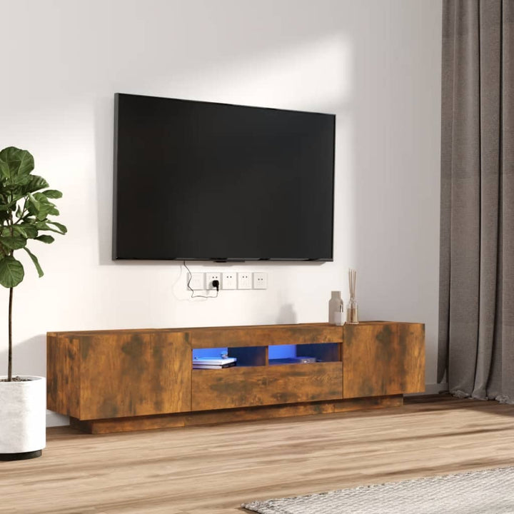 Comodă Tv Cu Lumini Led, , 180X35X40 Cm