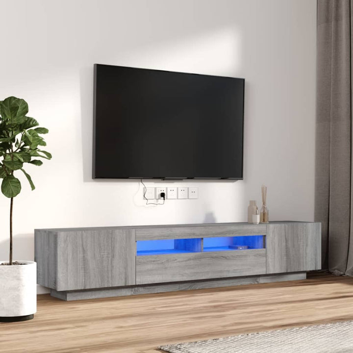 Comodă Tv Cu Lumini Led, , 200X35X40Cm