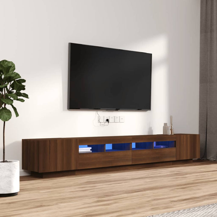 Comodă Tv Cu Lumini Led, , 260X35X40 Cm