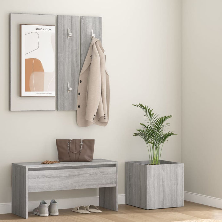 Set De Mobilier Pentru Hol, Alb Extralucios, Lemn Prelucrat