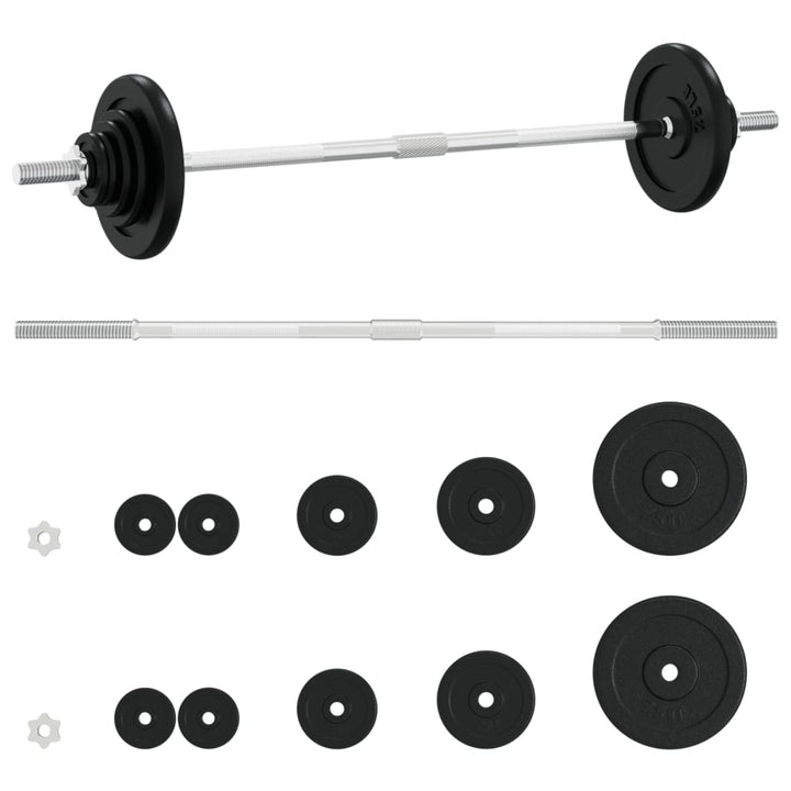 Set De Halteră Cu Discuri, 30 Kg, Fontă
